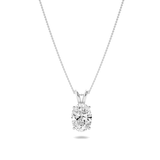 3CTW Oval Lab-Grown Diamond Prong Split Bale Solitaire Pendant 1 Stone