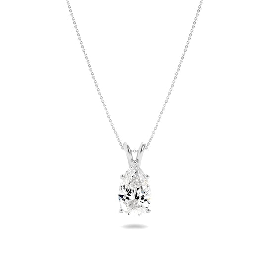 3CTW Pear Lab-Grown Diamond Prong Split Bale Solitaire Pendant 1 Stone