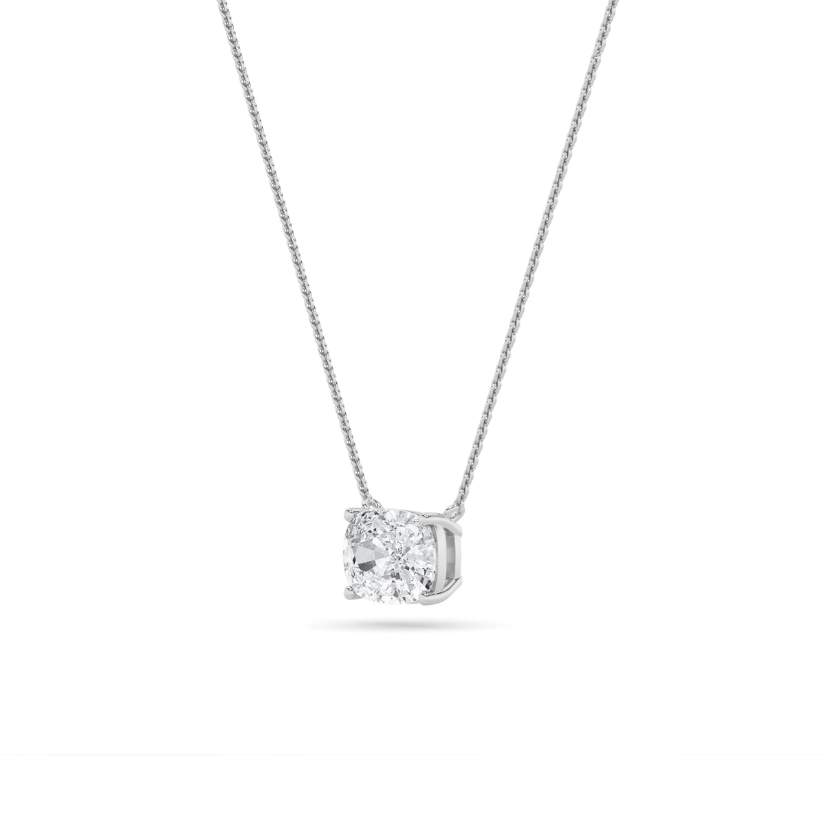 1CTW Elongated Cushion Lab-Grown Diamond Prong East West Solitaire Necklace 1 Stone