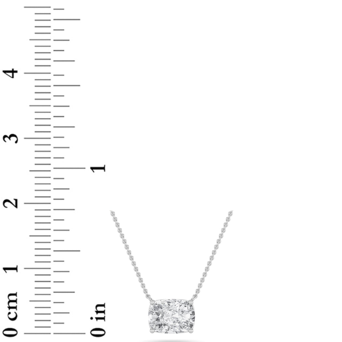 1CTW Elongated Cushion Lab-Grown Diamond Prong East West Solitaire Necklace 1 Stone