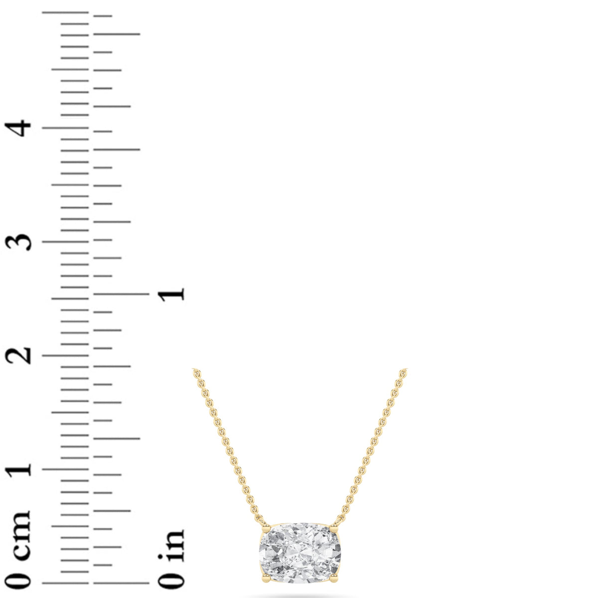 1CTW Elongated Cushion Lab-Grown Diamond Prong East West Solitaire Necklace 1 Stone
