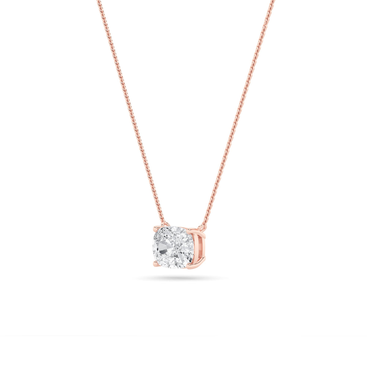 1CTW Elongated Cushion Lab-Grown Diamond Prong East West Solitaire Necklace 1 Stone