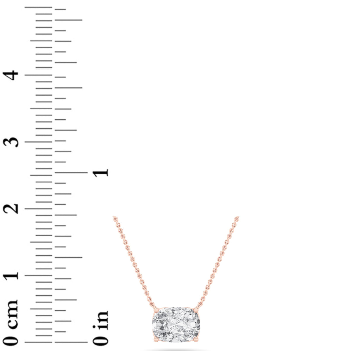 1CTW Elongated Cushion Lab-Grown Diamond Prong East West Solitaire Necklace 1 Stone