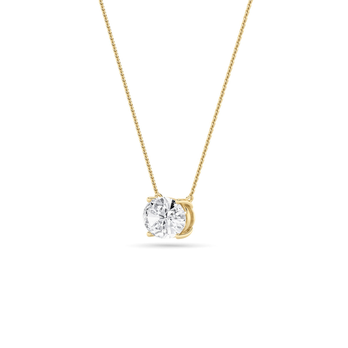 1CTW Oval Lab-Grown Diamond Prong East West Solitaire Necklace 1 Stone