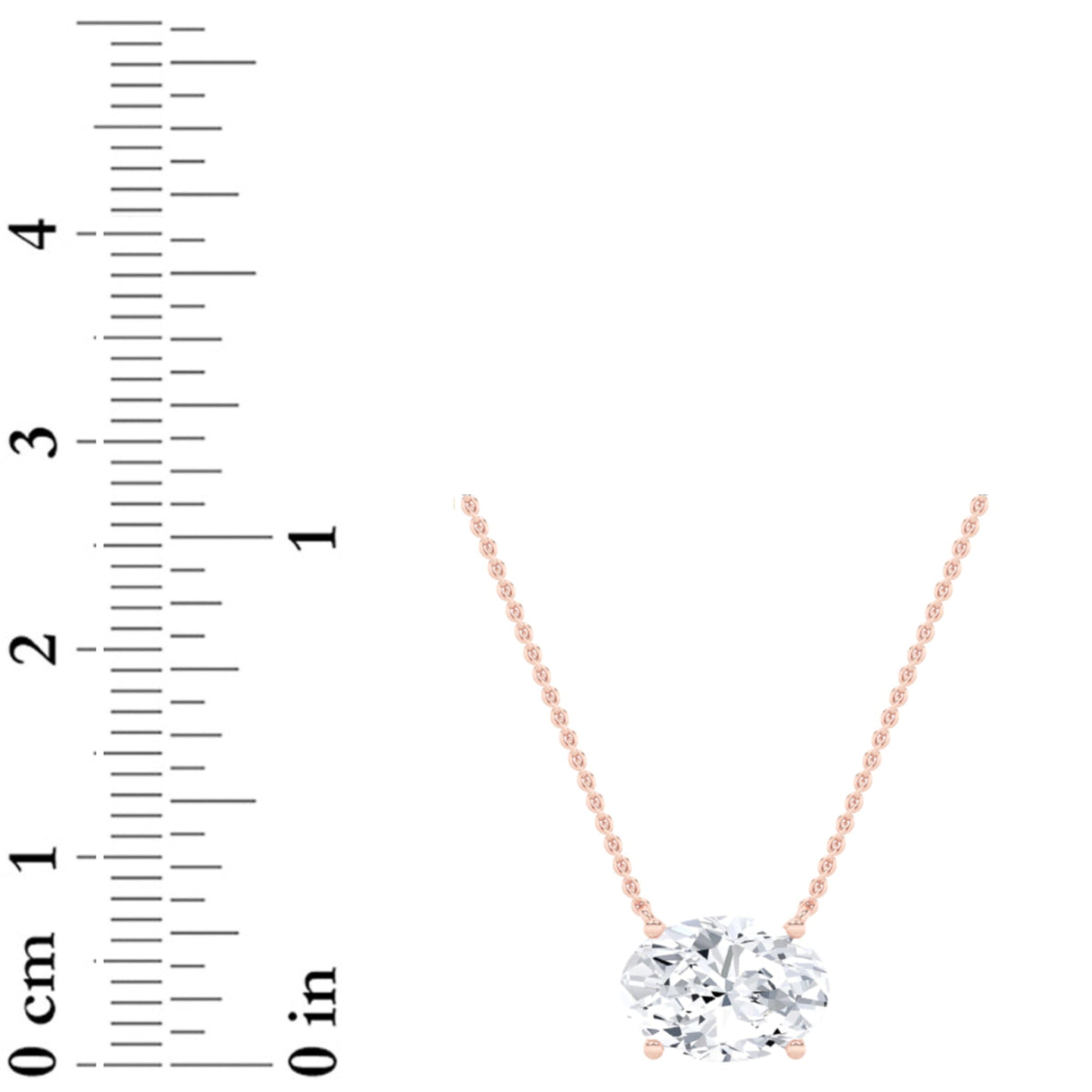 2CTW Oval Lab-Grown Diamond Prong East West Solitaire Necklace 1 Stone