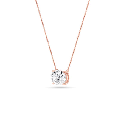 3CTW Oval Lab-Grown Diamond Prong East West Solitaire Necklace 1 Stone