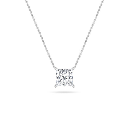 1CTW Princess Lab-Grown Diamond Prong Solitaire Necklace 1 Stone