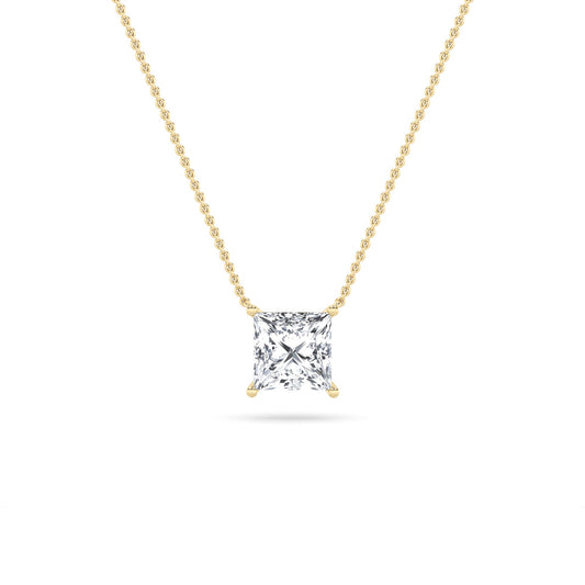 2CTW Princess Lab-Grown Diamond Prong Solitaire Necklace 1 Stone