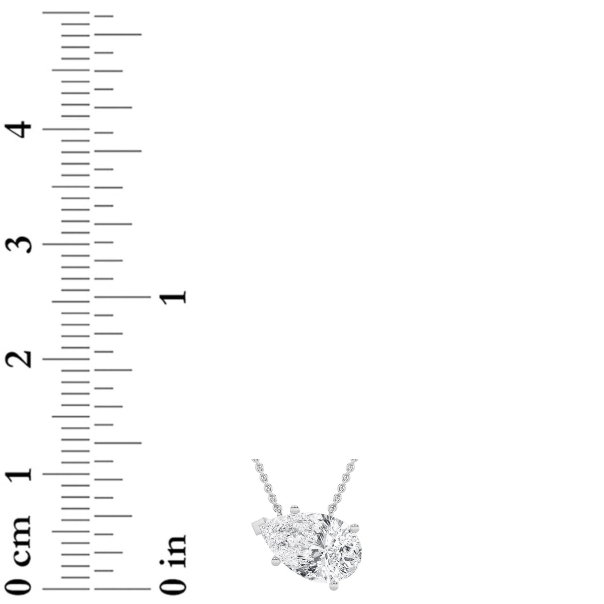 1CTW Pear Lab-Grown Diamond Prong East West Solitaire Necklace 1 Stone