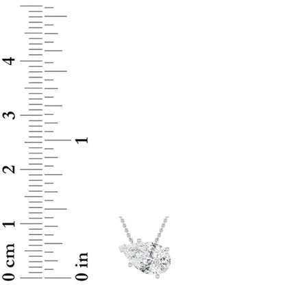 1CTW Pear Lab-Grown Diamond Prong East West Solitaire Necklace 1 Stone