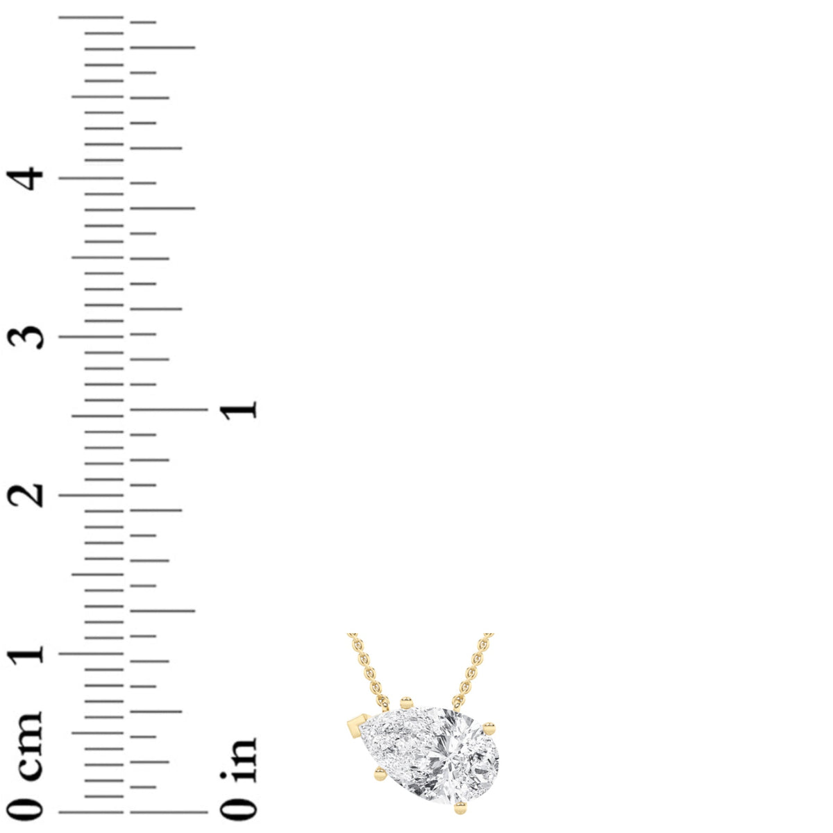 1CTW Pear Lab-Grown Diamond Prong East West Solitaire Necklace 1 Stone