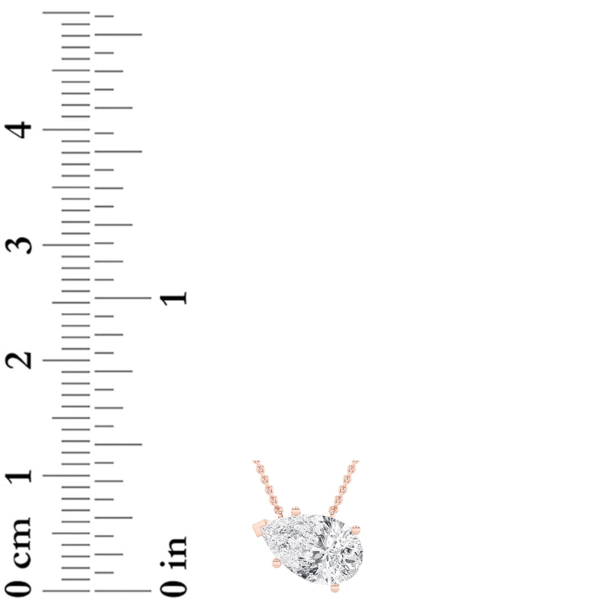 1CTW Pear Lab-Grown Diamond Prong East West Solitaire Necklace 1 Stone