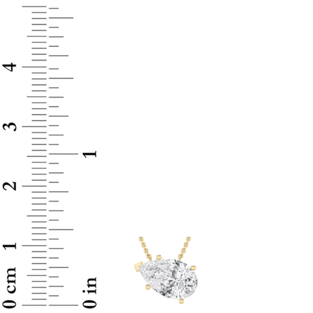 2CTW Pear Lab-Grown Diamond Prong East West Solitaire Necklace 1 Stone
