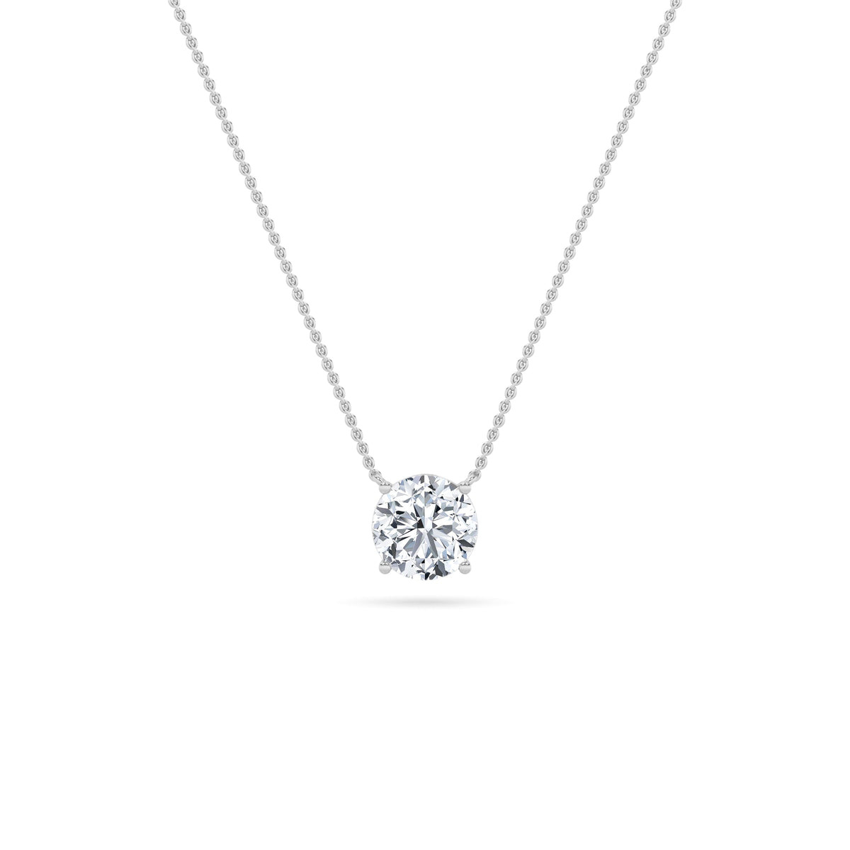 0.25CTW Round Lab-Grown Diamond Prong Solitaire Necklace 1 Stone