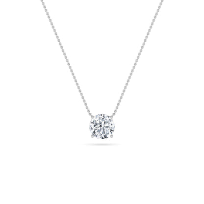 0.25CTW Round Lab-Grown Diamond Prong Solitaire Necklace 1 Stone