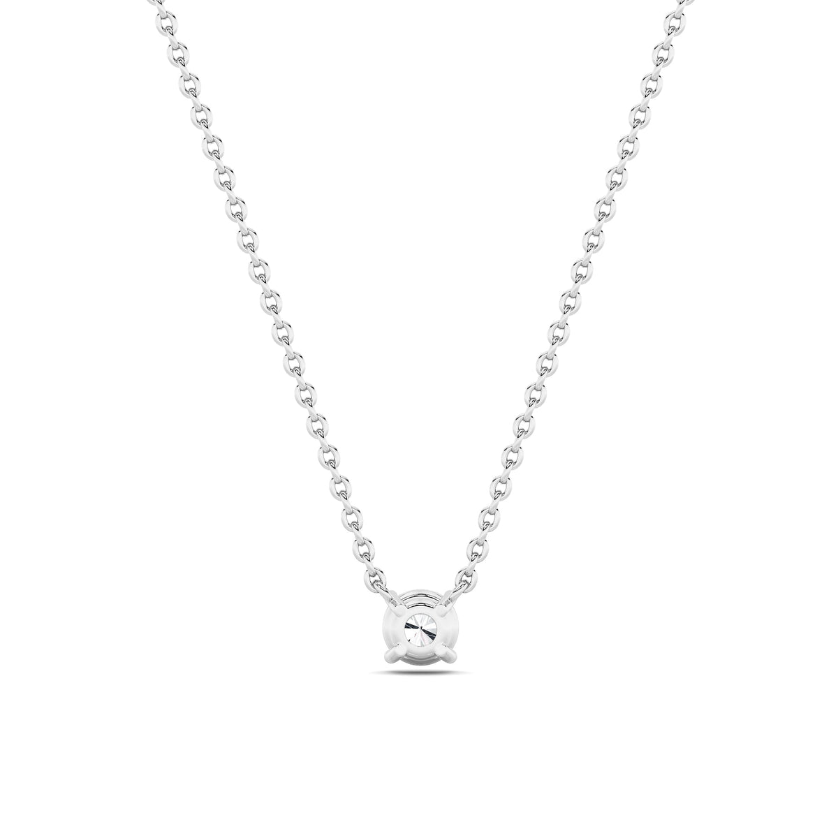 0.25CTW Round Lab-Grown Diamond Prong Solitaire Necklace 1 Stone