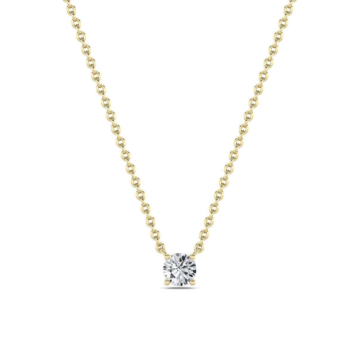 0.25CTW Round Lab-Grown Diamond Prong Solitaire Necklace 1 Stone