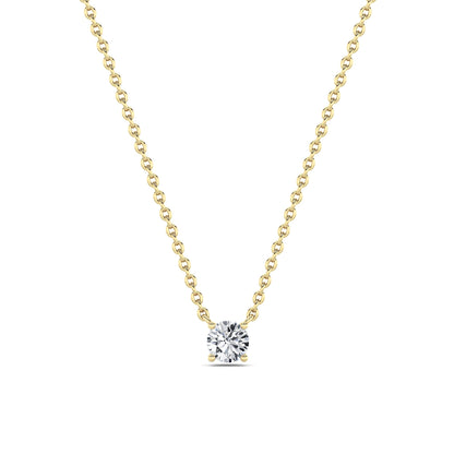 0.25CTW Round Lab-Grown Diamond Prong Solitaire Necklace 1 Stone