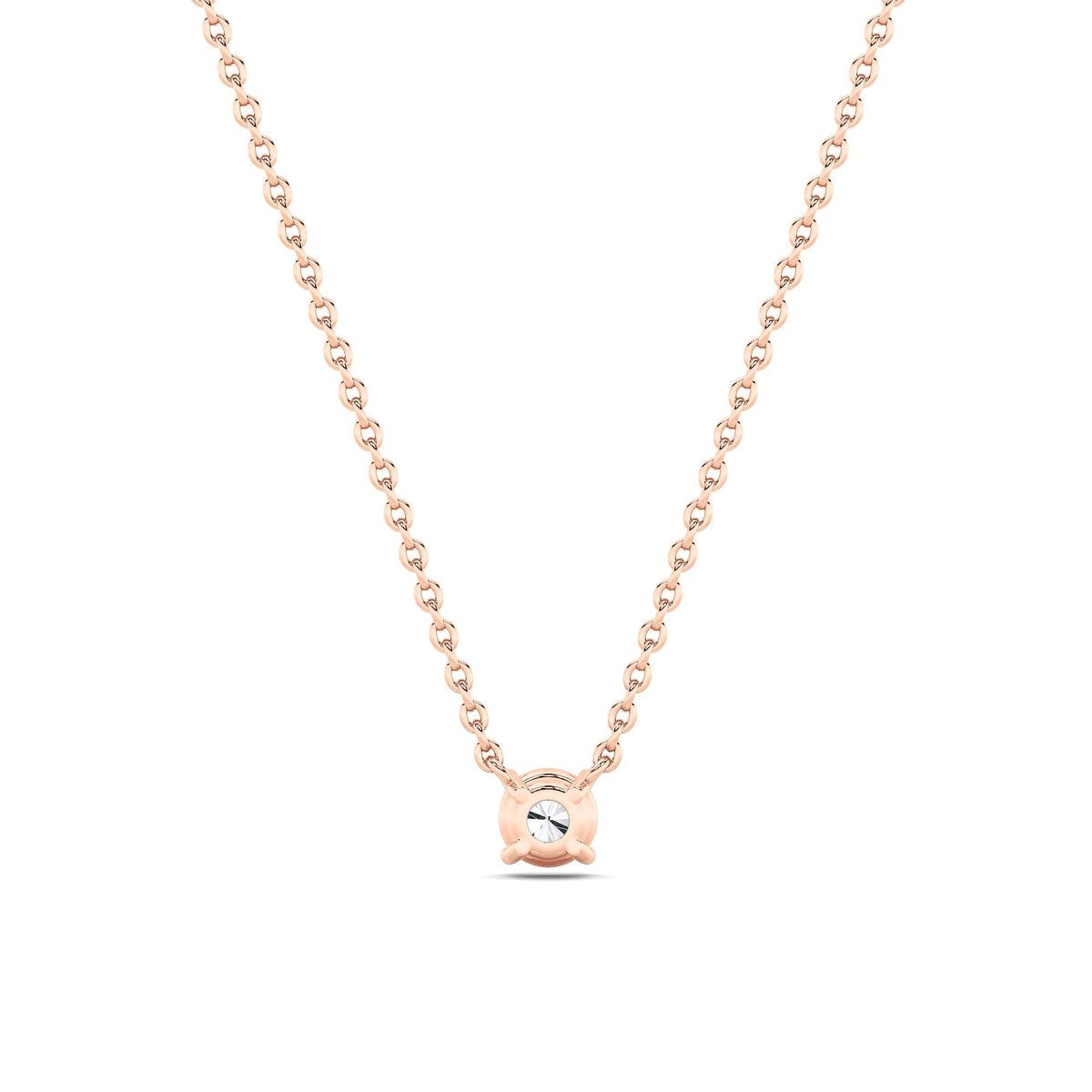 0.25CTW Round Lab-Grown Diamond Prong Solitaire Necklace 1 Stone