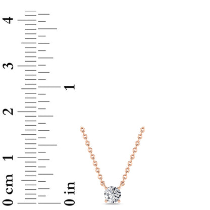 0.25CTW Round Lab-Grown Diamond Prong Solitaire Necklace 1 Stone