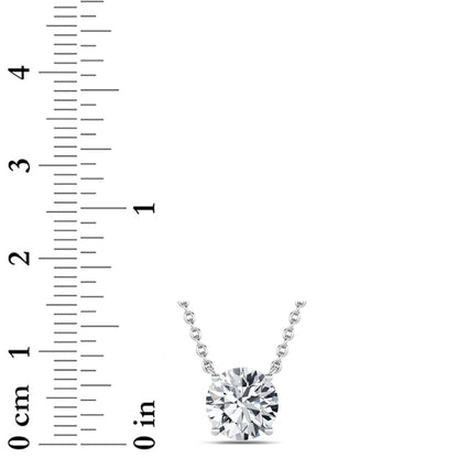 2CTW Round Lab-Grown Diamond Prong Solitaire Necklace 1 Stone