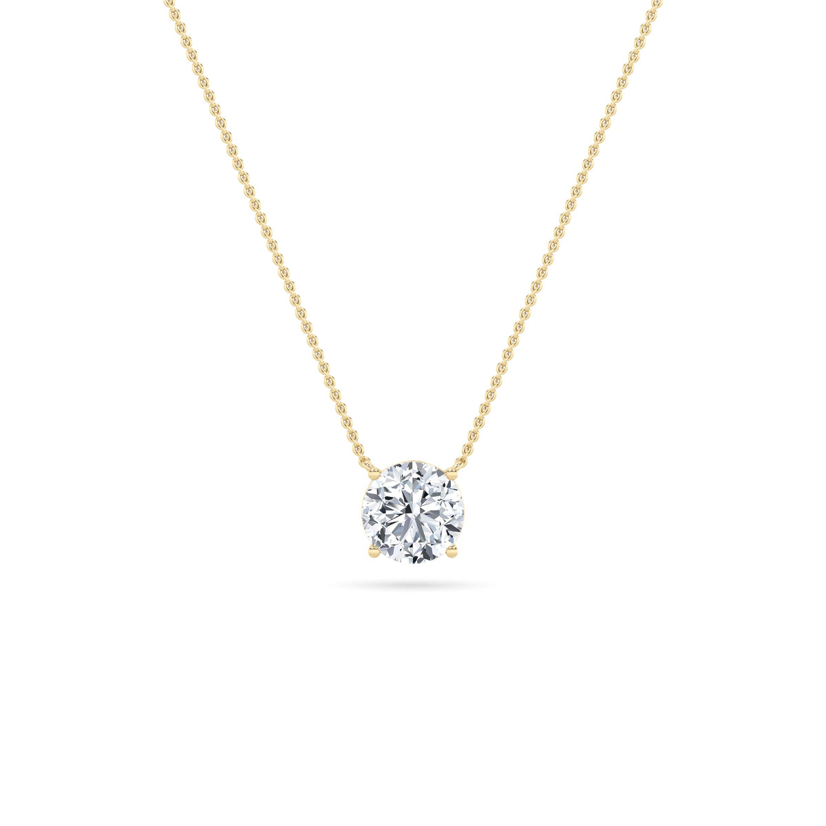 2CTW Round Lab-Grown Diamond Prong Solitaire Necklace 1 Stone
