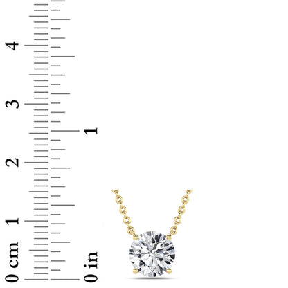 2CTW Round Lab-Grown Diamond Prong Solitaire Necklace 1 Stone