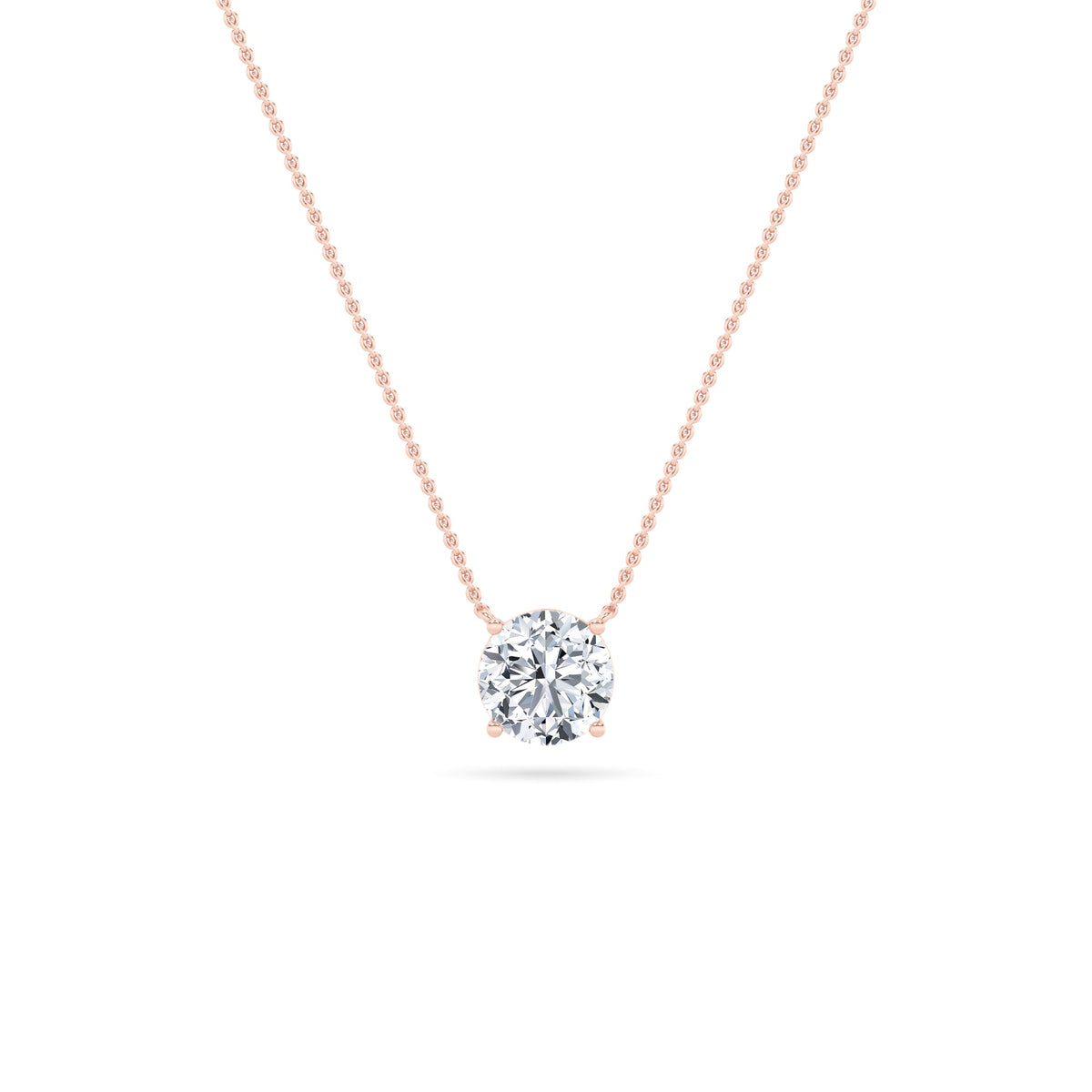 2CTW Round Lab-Grown Diamond Prong Solitaire Necklace 1 Stone