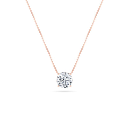2CTW Round Lab-Grown Diamond Prong Solitaire Necklace 1 Stone