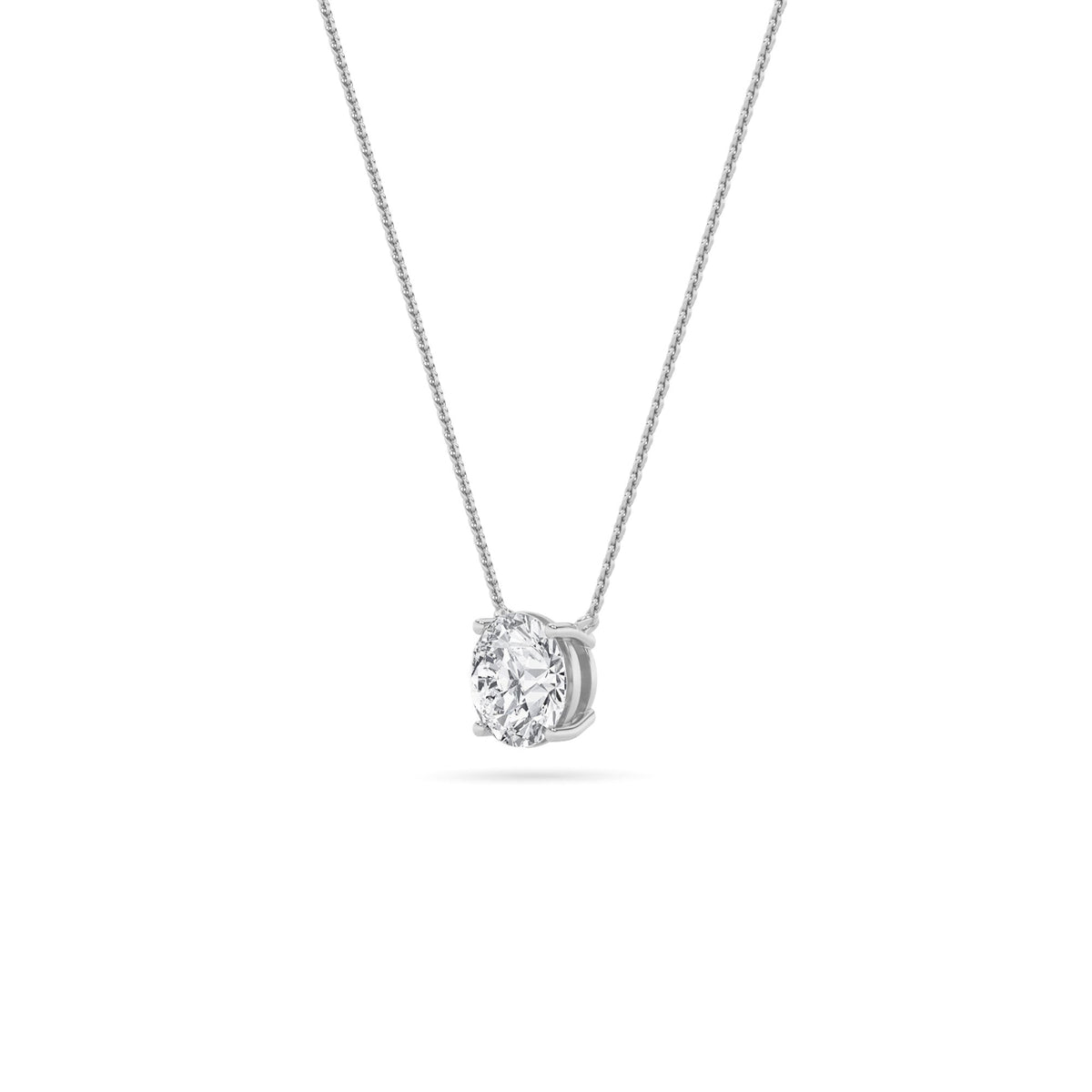2.5CTW Round Lab-Grown Diamond Prong Necklace 1 Stone