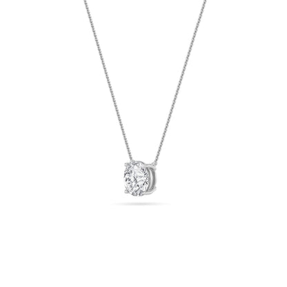 2.5CTW Round Lab-Grown Diamond Prong Necklace 1 Stone