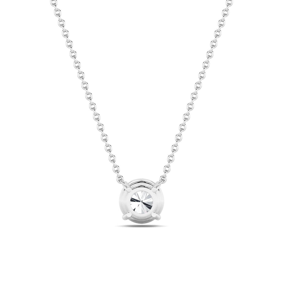 2.5CTW Round Lab-Grown Diamond Prong Necklace 1 Stone