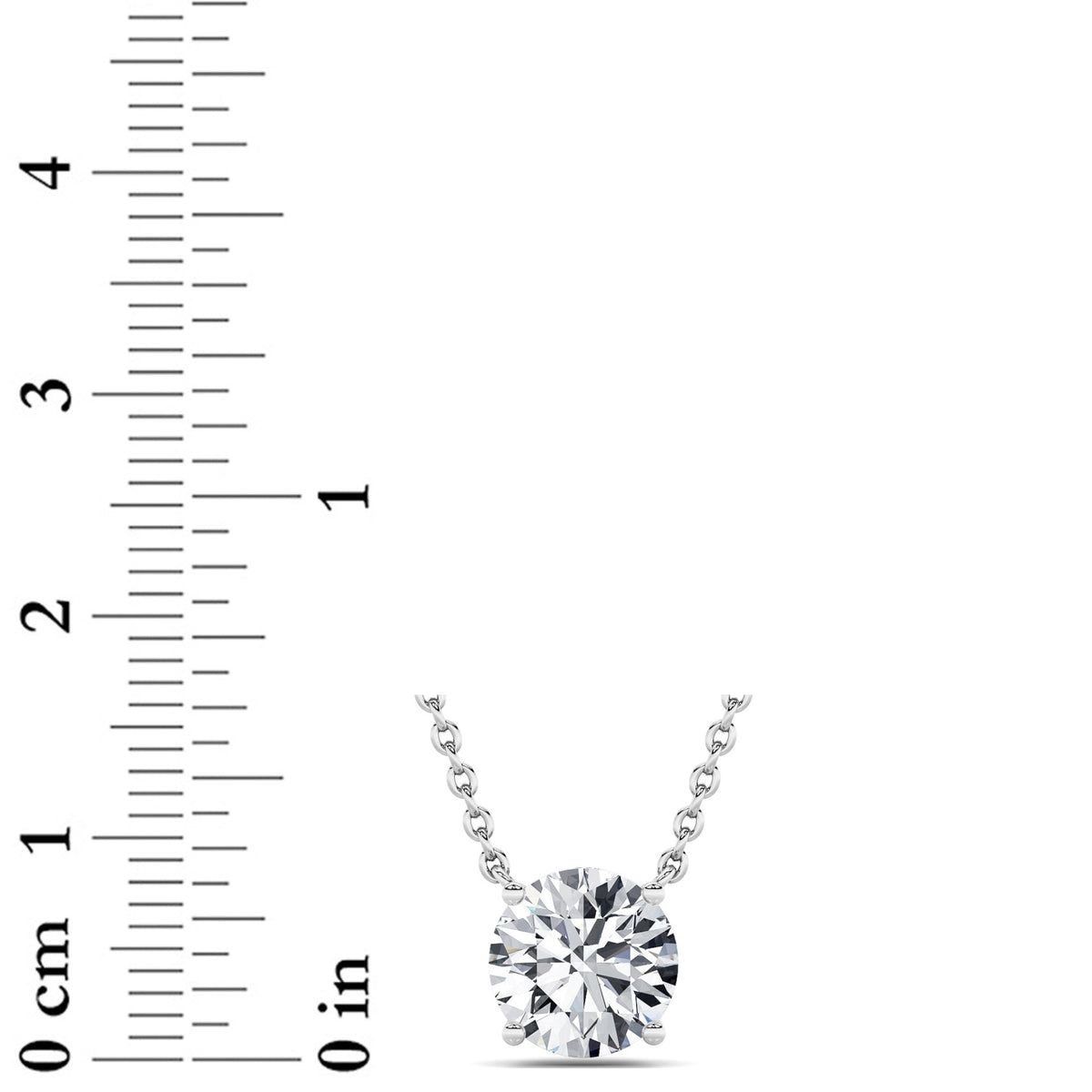2.5CTW Round Lab-Grown Diamond Prong Necklace 1 Stone