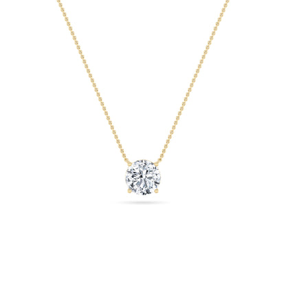 2.5CTW Round Lab-Grown Diamond Prong Necklace 1 Stone