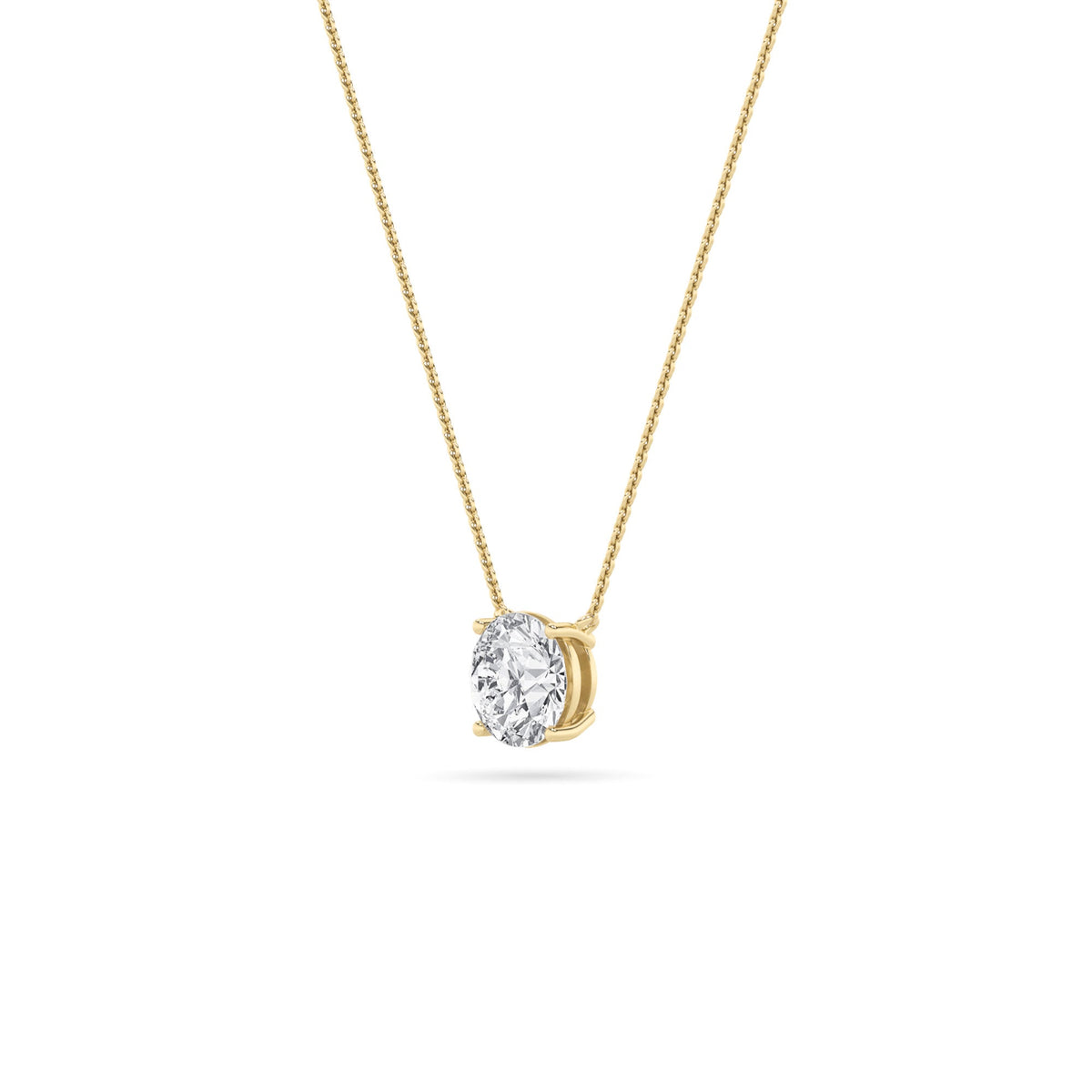 2.5CTW Round Lab-Grown Diamond Prong Necklace 1 Stone