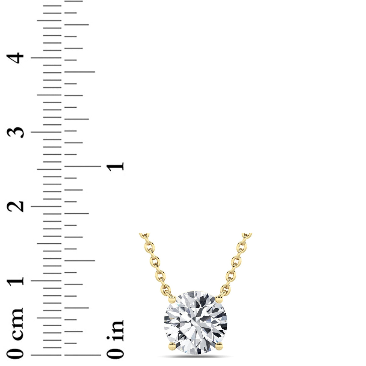 2.5CTW Round Lab-Grown Diamond Prong Necklace 1 Stone