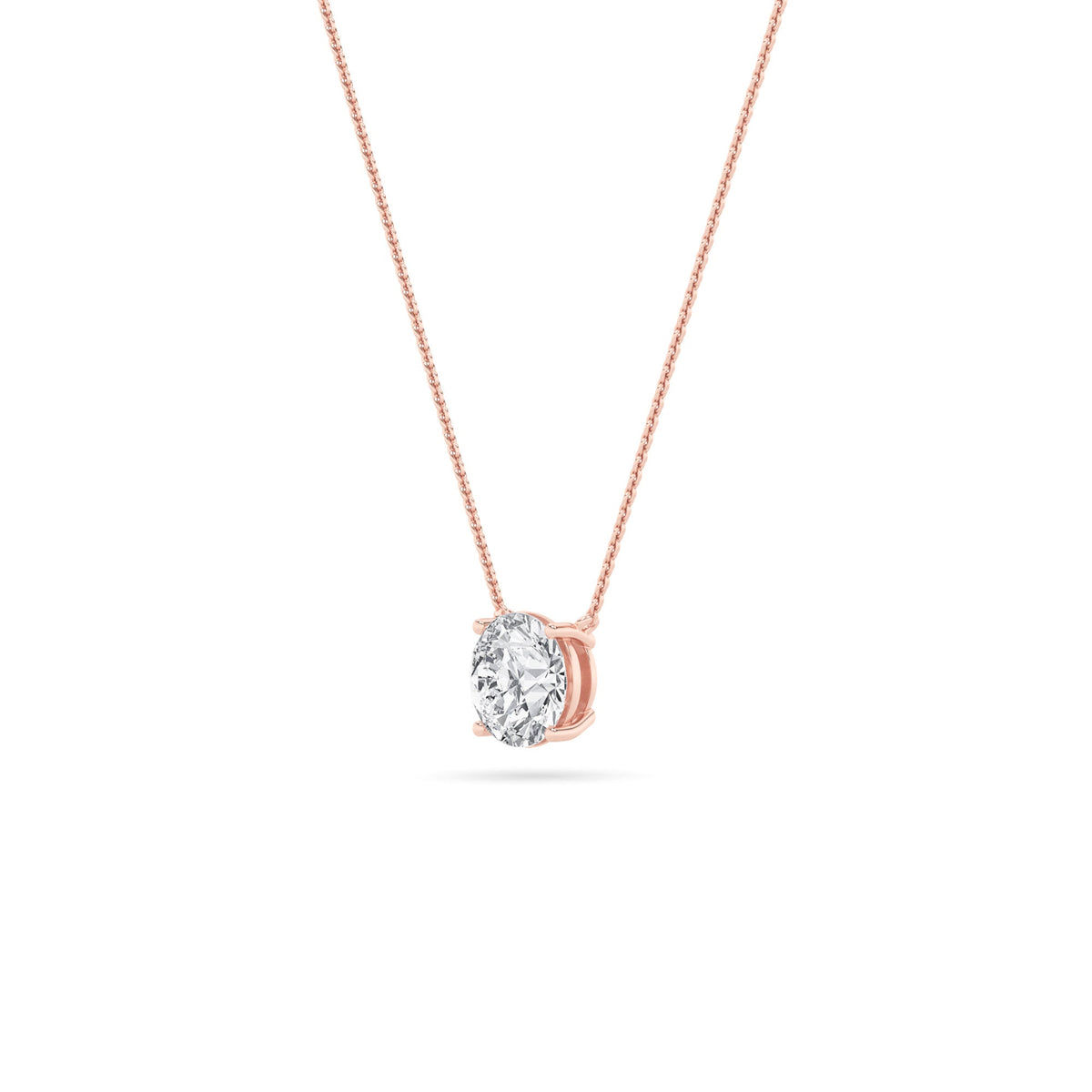 2.5CTW Round Lab-Grown Diamond Prong Necklace 1 Stone