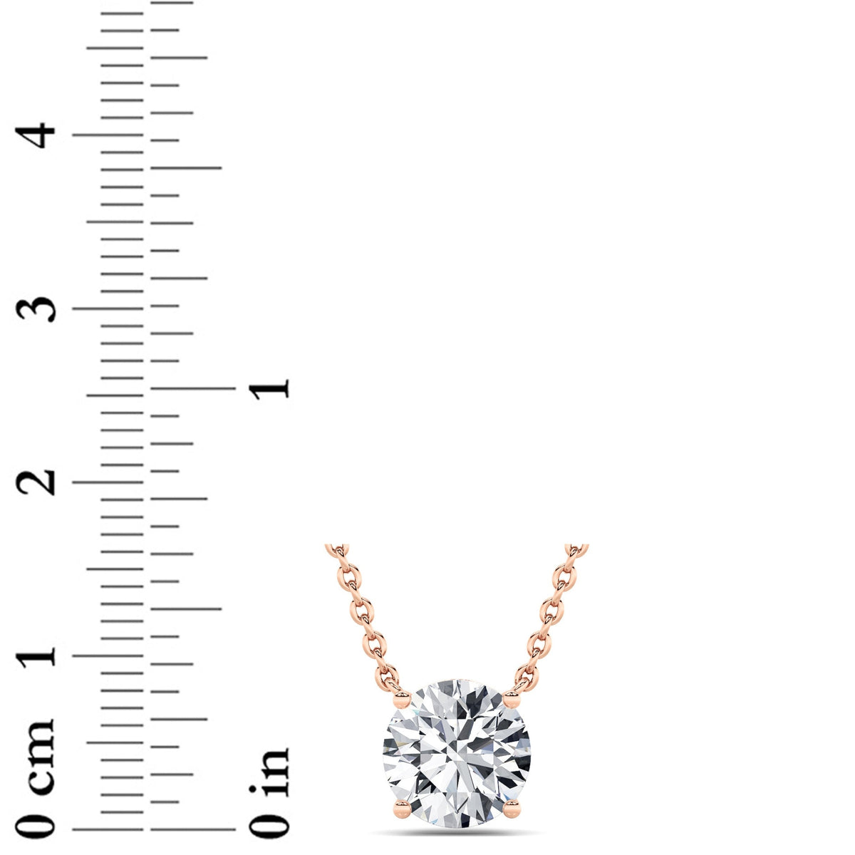 2.5CTW Round Lab-Grown Diamond Prong Necklace 1 Stone