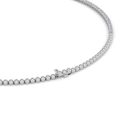 10CTW Round Lab-Grown Diamond Bezel Graduating Half Riviera Necklace 49 Stones