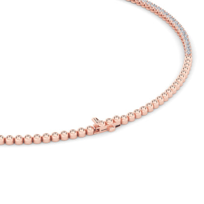 10CTW Round Lab-Grown Diamond Bezel Graduating Half Riviera Necklace 49 Stones