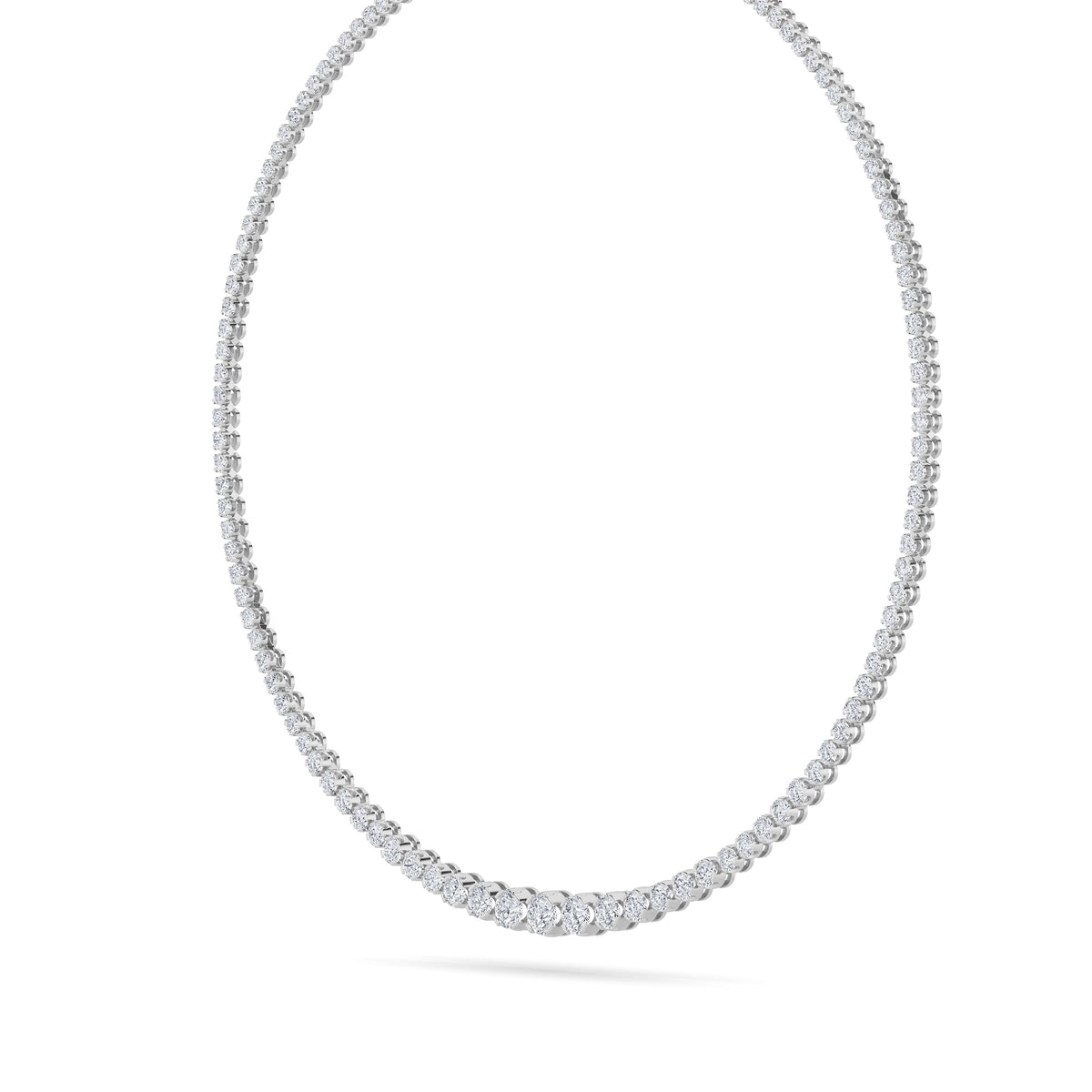 15CTW Round Lab-Grown Diamond Bezel Graduating Full Riviera Necklace 116 Stones
