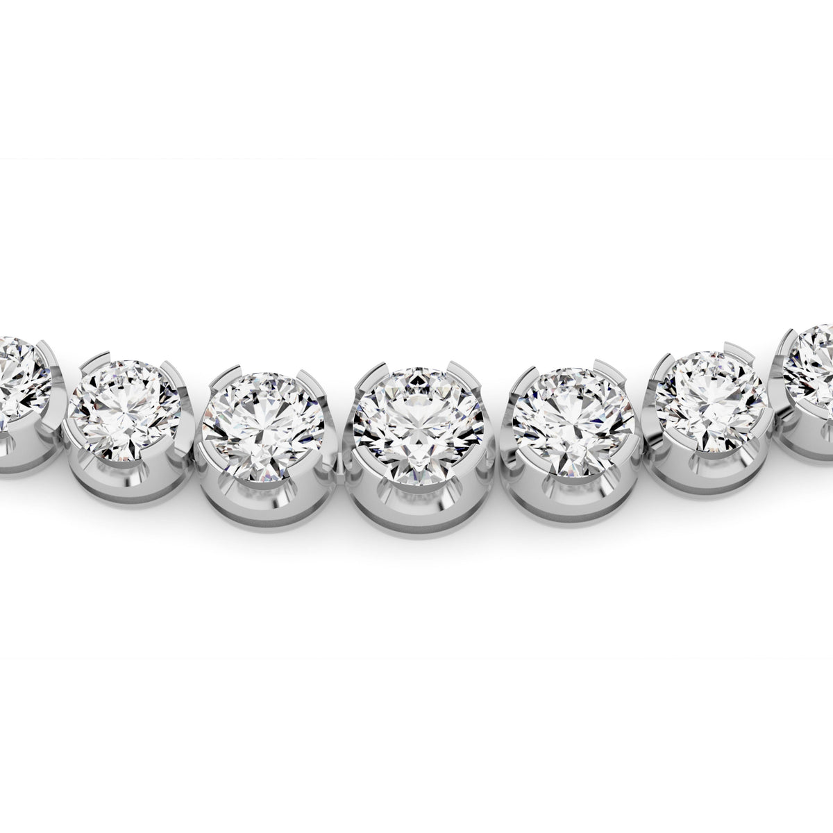 15CTW Round Lab-Grown Diamond Bezel Graduating Full Riviera Necklace 116 Stones