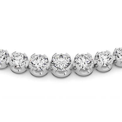 15CTW Round Lab-Grown Diamond Bezel Graduating Full Riviera Necklace 116 Stones