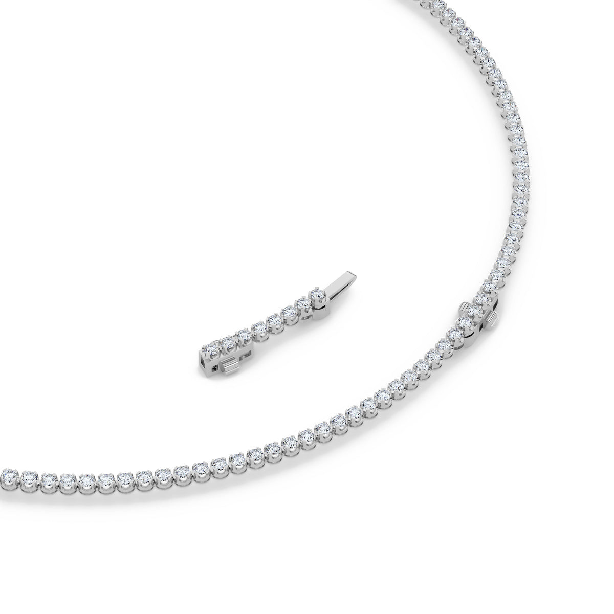 15CTW Round Lab-Grown Diamond Bezel Graduating Full Riviera Necklace 116 Stones