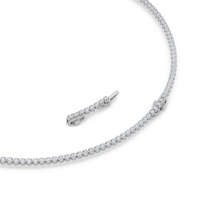 15CTW Round Lab-Grown Diamond Bezel Graduating Full Riviera Necklace 116 Stones