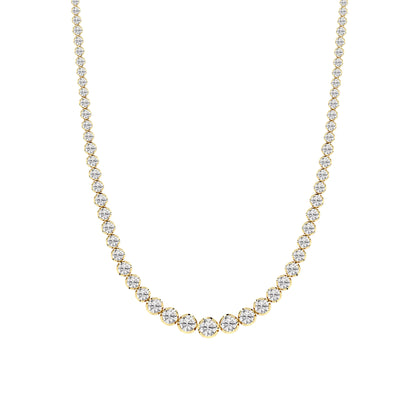 15CTW Round Lab-Grown Diamond Bezel Graduating Full Riviera Necklace 116 Stones