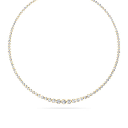 15CTW Round Lab-Grown Diamond Bezel Graduating Full Riviera Necklace 116 Stones