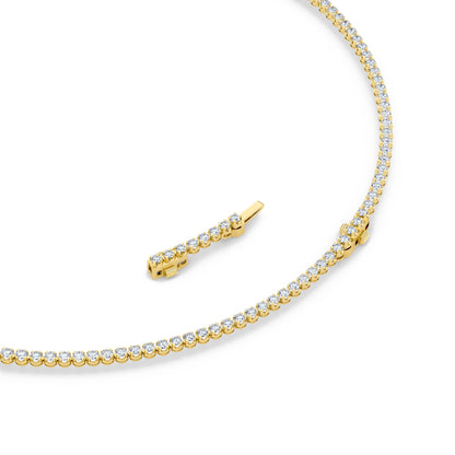 15CTW Round Lab-Grown Diamond Bezel Graduating Full Riviera Necklace 116 Stones