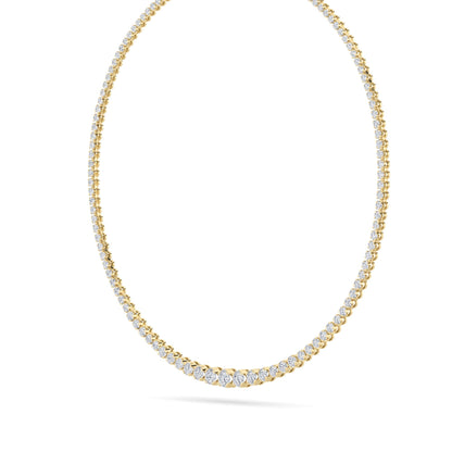15CTW Round Lab-Grown Diamond Bezel Graduating Full Riviera Necklace 116 Stones