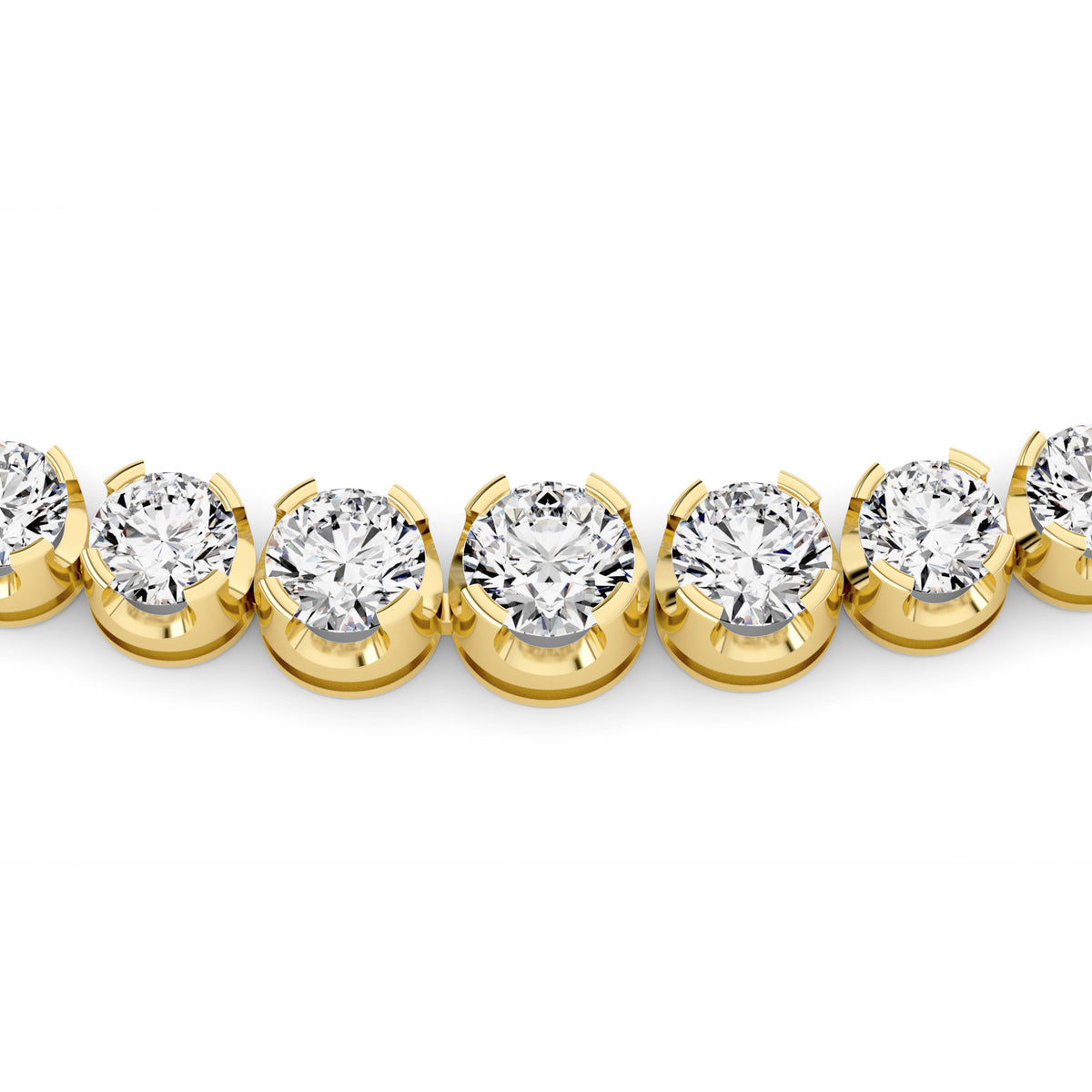 15CTW Round Lab-Grown Diamond Bezel Graduating Full Riviera Necklace 116 Stones
